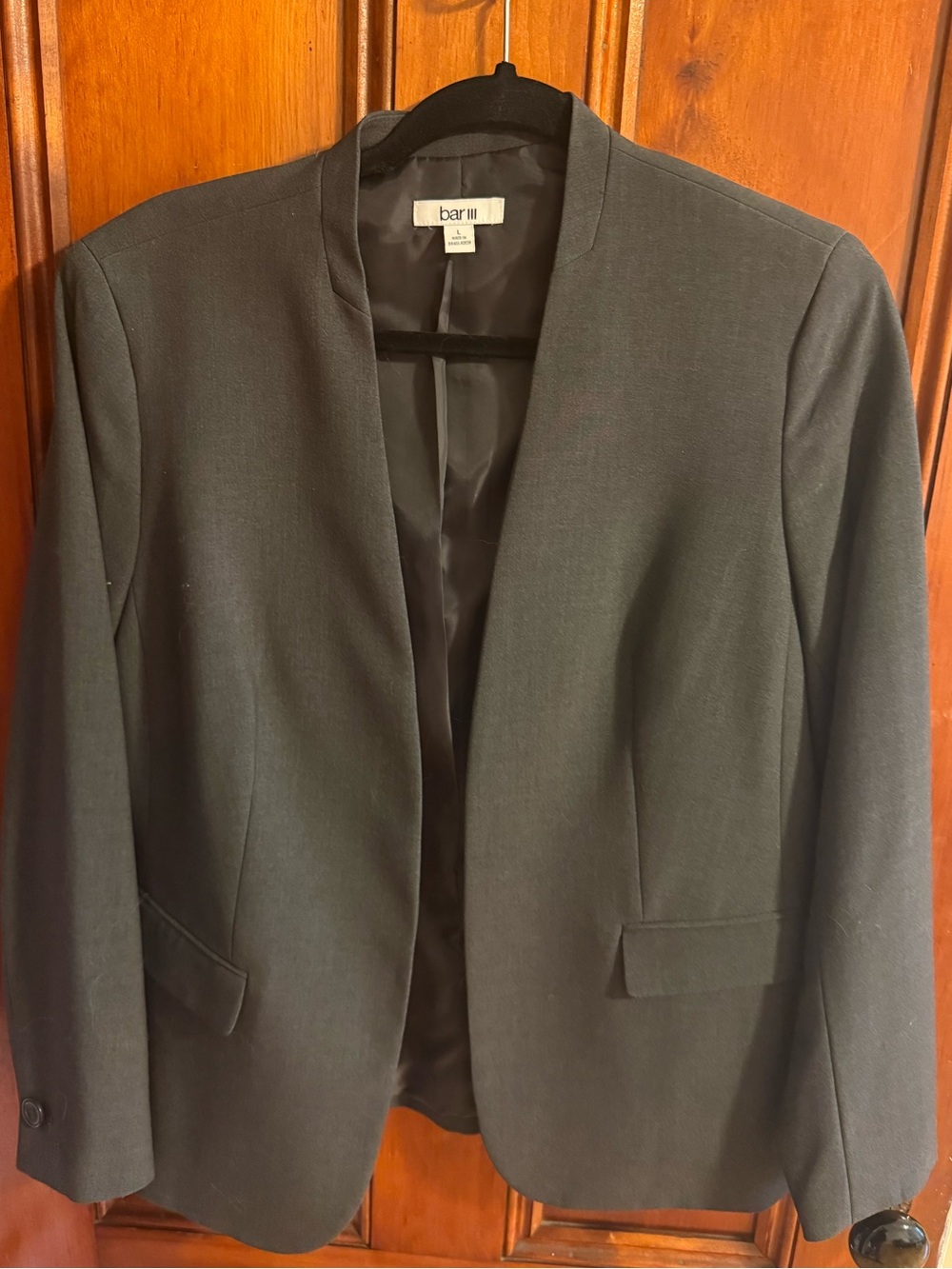 Bar III Women's Dark Grey Open Blazer